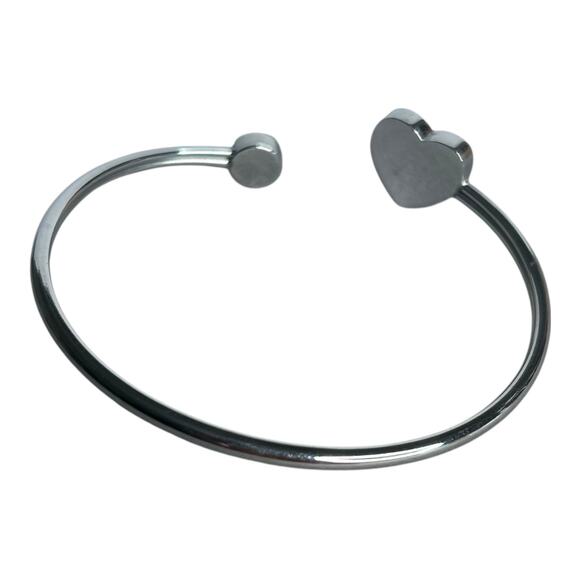 Bookish Just One More Chapter Heart Rhinestone Thin Cuff Bracelet - Picture 3 of 4